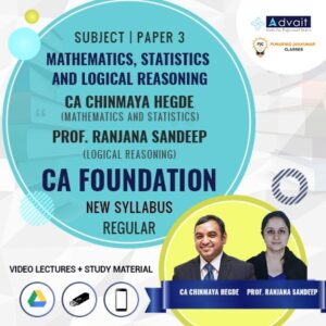 Buy CA Foundation Paper 3 -Business Mathematics and Logical Reasoning and Statistics -Advait Learning